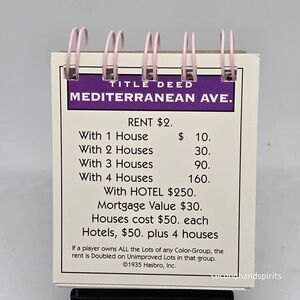 Hand-Assembled Monopoly-Themed Mini Journal - Mediterranean Ave